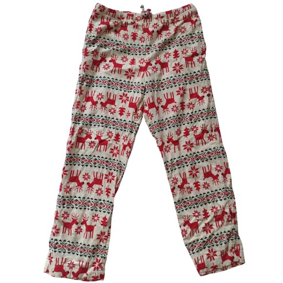 Hanna Andersson Adults Reindeer Flannel Pajama Pants M 100% Cotton Flannel PJs - Picture 3 of 8
